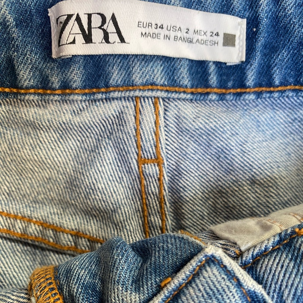 Zara High Waisted Blue Women's Jeans size 2 - Picture 6 of 9